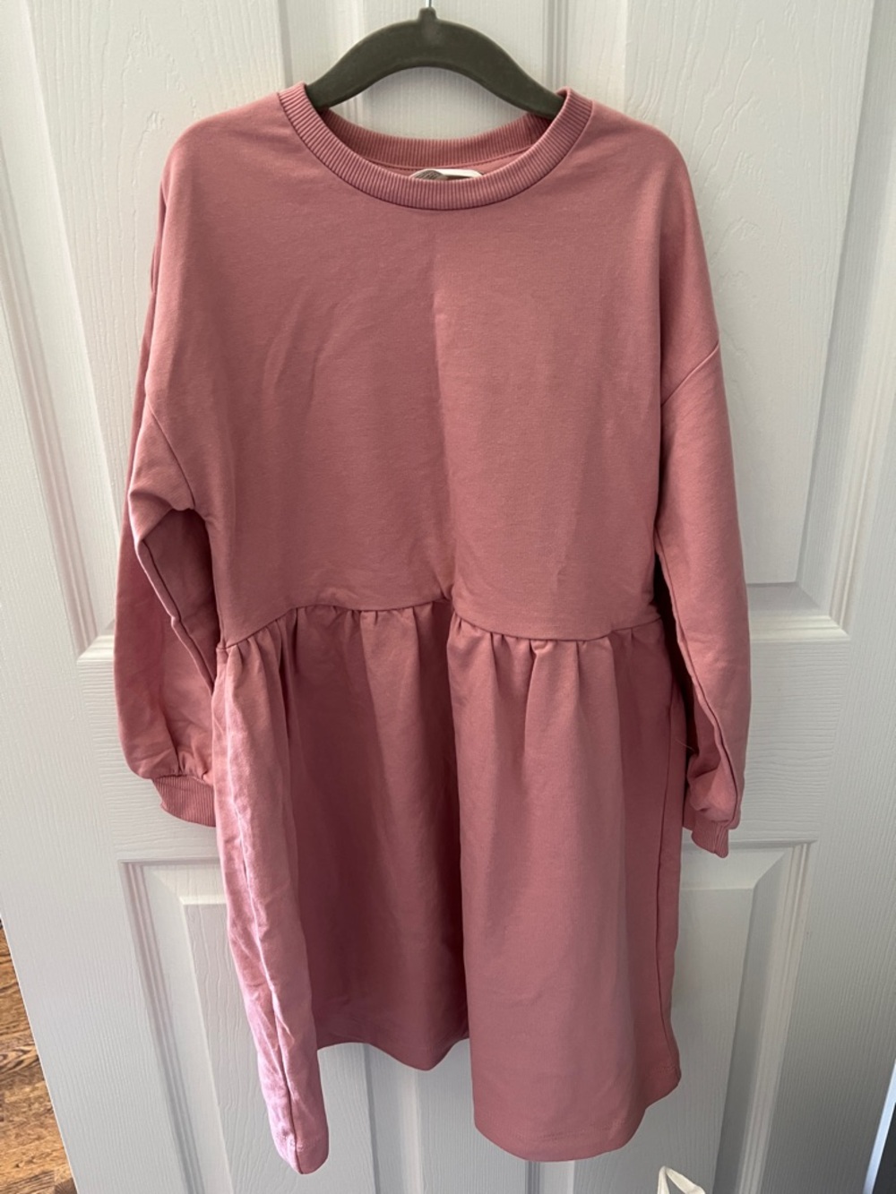 NWT H&M Mauve Pink Casual Peplum Sweatshirt Dress